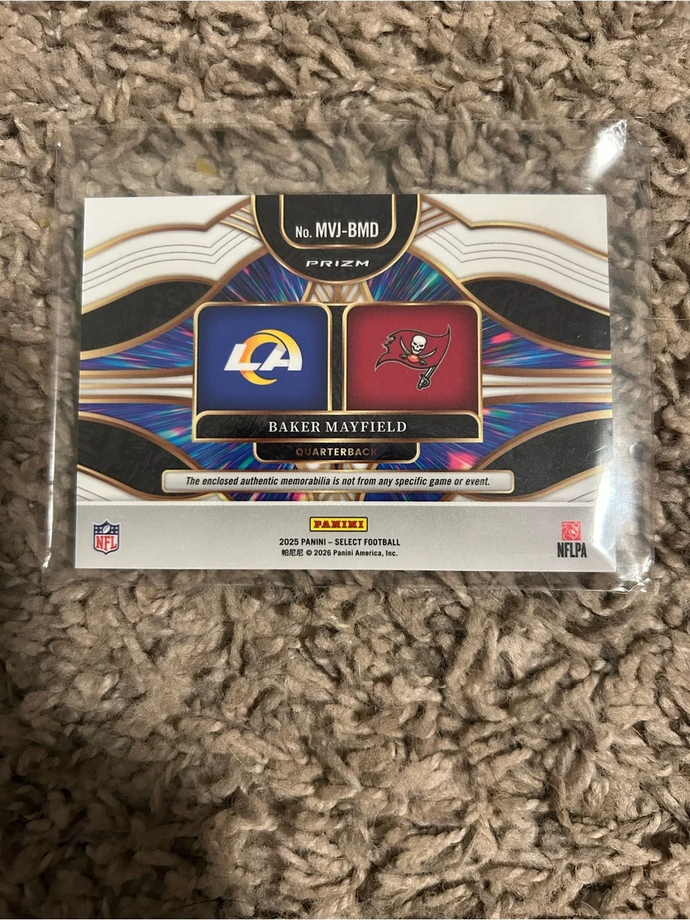 Select 2025 Multiverse Baker Mayfield Dual Patch Card - Blue & Red